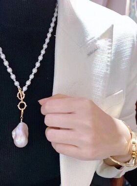 巨无霸大巴洛克珍珠项链天然淡水