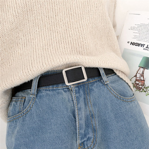 网红无孔方扣皮带女