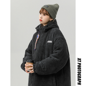 冬新款学生情侣棉服灯芯绒加厚夹棉彩虹挂件213-1 p138控158 my18图片