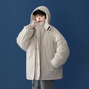 22港风情侣宽松大码加厚连帽立体棉衣my03 213-1 p128控148图片