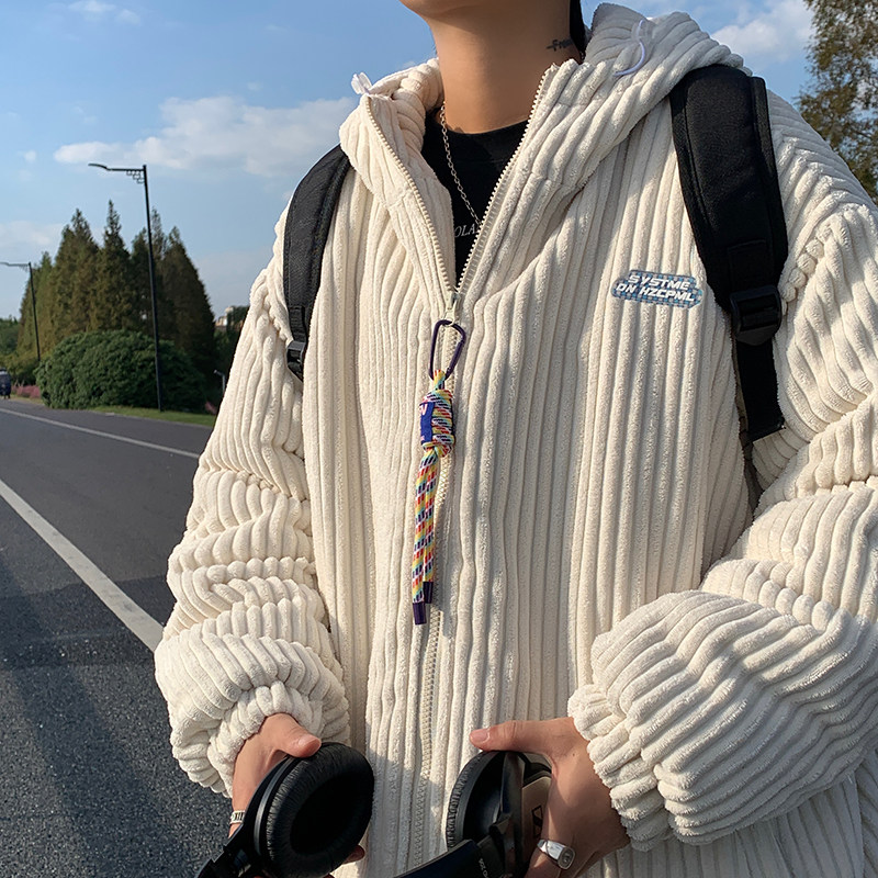 冬新款学生情侣棉服灯芯绒加厚夹棉彩虹挂件213-1 p138控158 my18图片