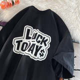 抖音品质260g5色英文字母宽松情侣百搭纯棉短袖T恤213-1-TH11控48，男装T恤，星座213-1