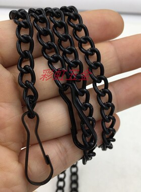 黑色日光灯吊链亚克力吊牌金属挂链铁链子门牌广告牌链挂链1.6线