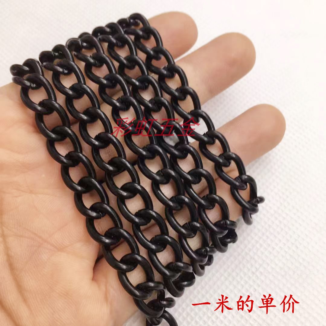 2mm线包黑铁链子 广告吊牌链 吊灯链 挂链吊链金属装饰链条一米价