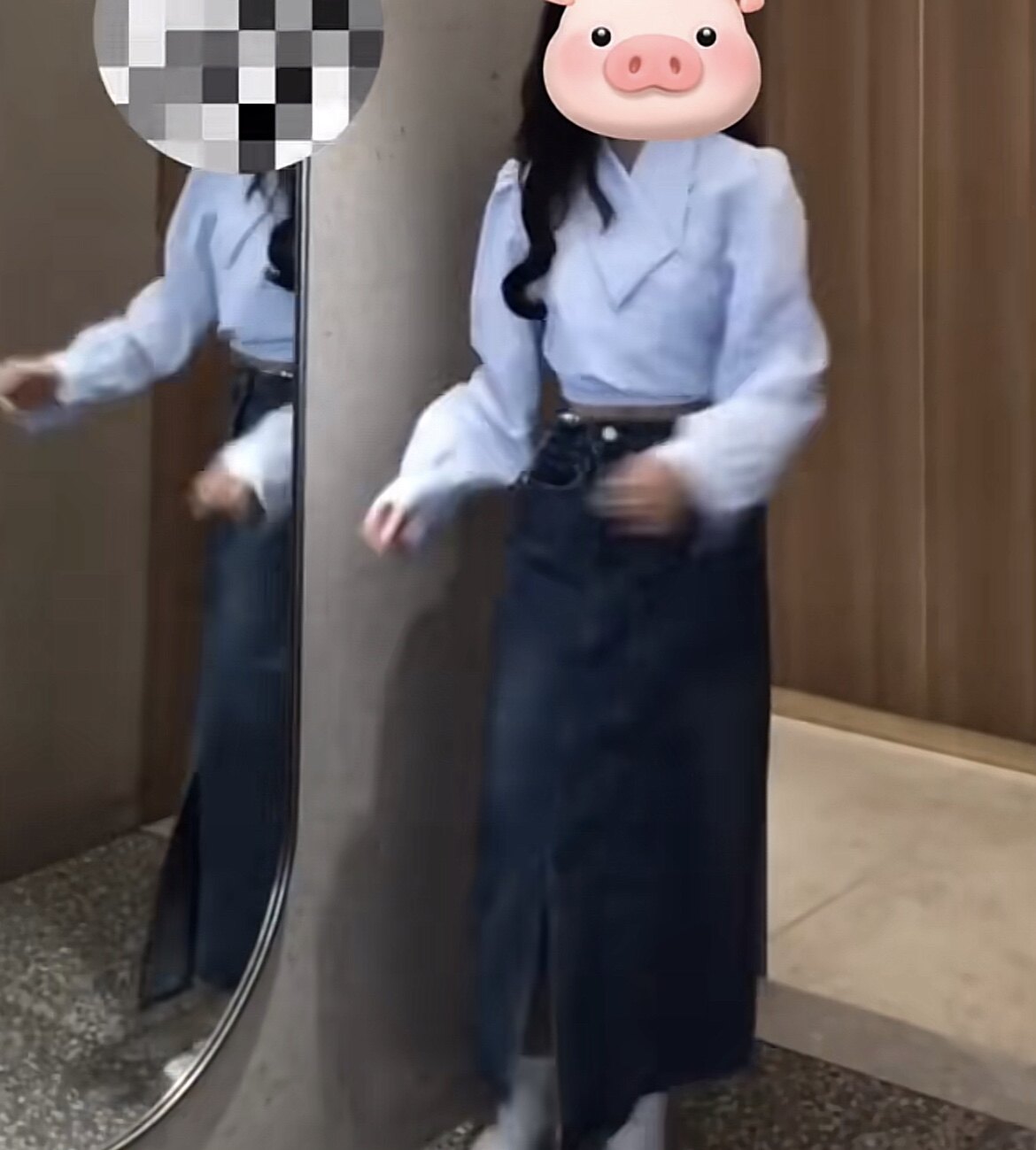 是婧婧子同款条纹长袖衬衫女春夏时尚套装