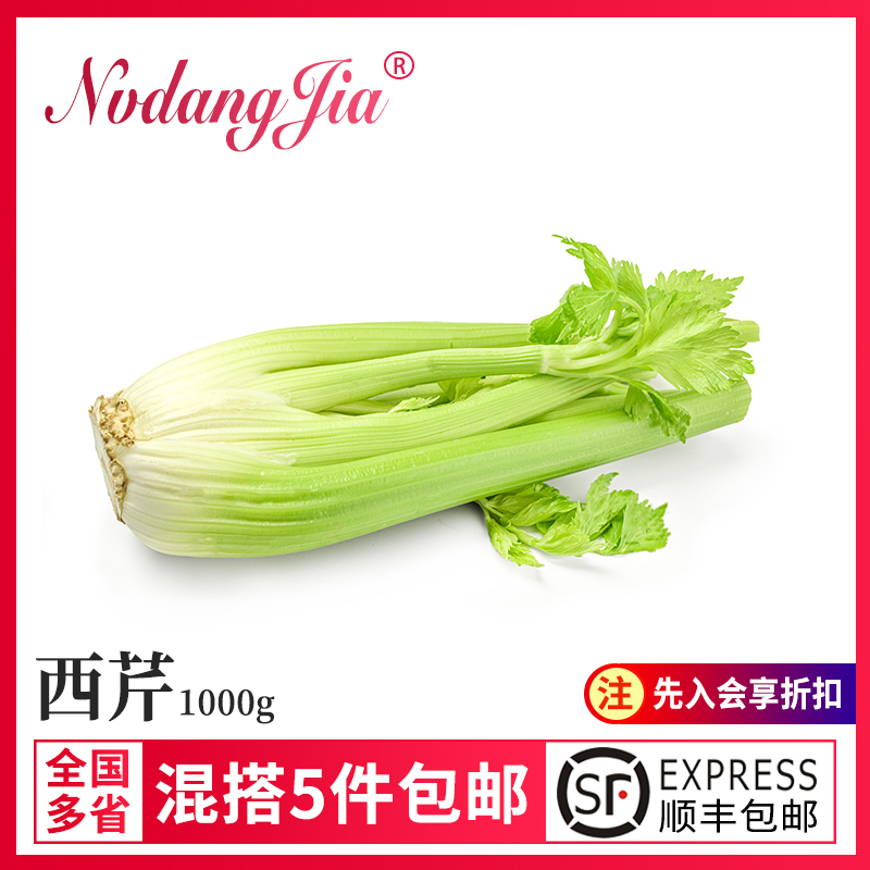 新鲜西芹1000g 大棵半叶西洋芹菜新鲜蔬菜榨汁嫩心青菜农家香芹