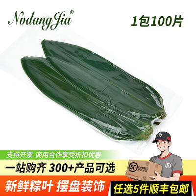 新鲜粽叶青竹叶寿司日料摆盘装饰