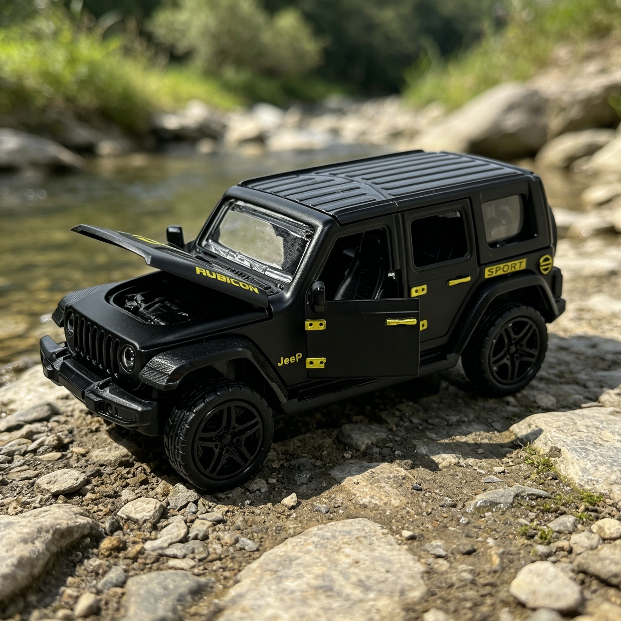 新款合金车模型 Jeep牧马人仿真汽车模型黑色回力儿童玩具小汽车