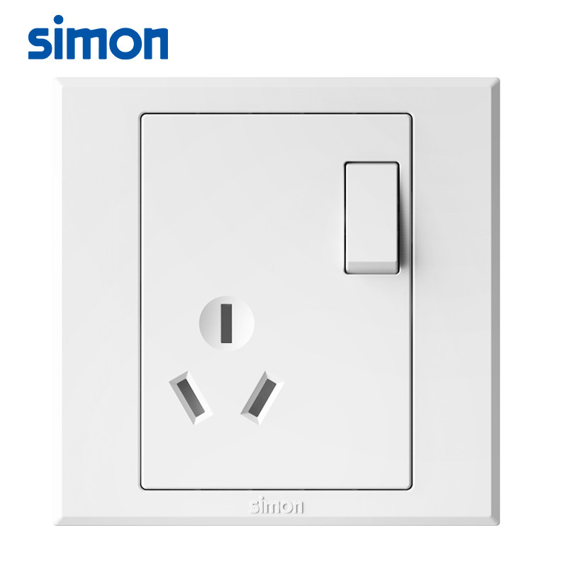 西蒙开关插座E3系列雅白色86型六类电脑插音响出线面板插报警紧急