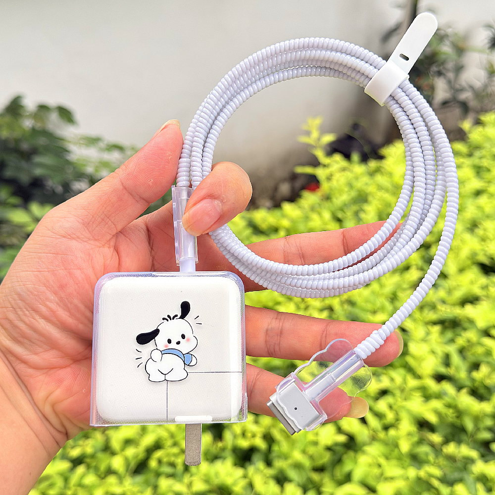 适用苹果MacBook Air M4 30W 35W充电器壳M5 40W数据线保护套绕绳