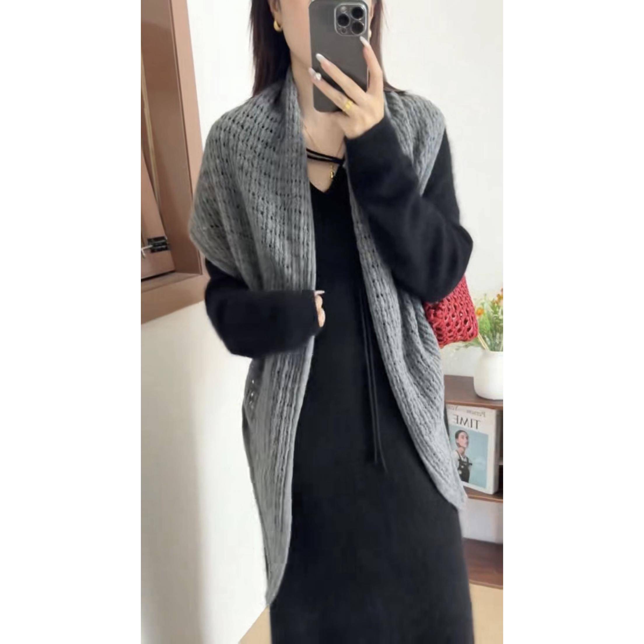 针织围巾披肩斗篷外搭女三角围巾披肩时尚洋气百搭2025新1007u