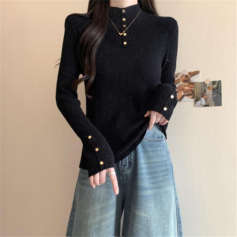 秋冬胖遮肚子显瘦高领内搭针织打底衫女新款洋气减龄长袖毛1126u