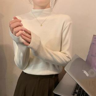 洋气独上衣1014e 女针织衫 秋冬2025新款 半高领毛衣女内搭打底衫