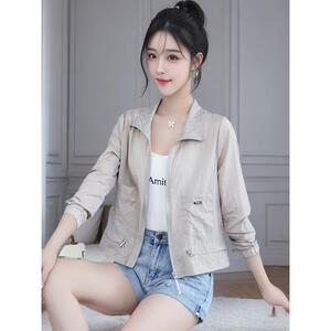 小束腰短防晒夹妇女夏季2026新风格简单多功能透气薄防晒服0324r