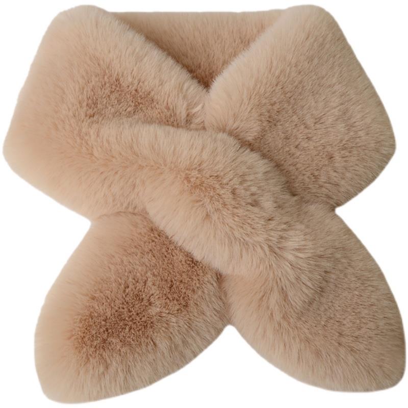 围巾女冬款加厚保暖围脖百搭护颈毛绒交叉围巾男女士通1025u