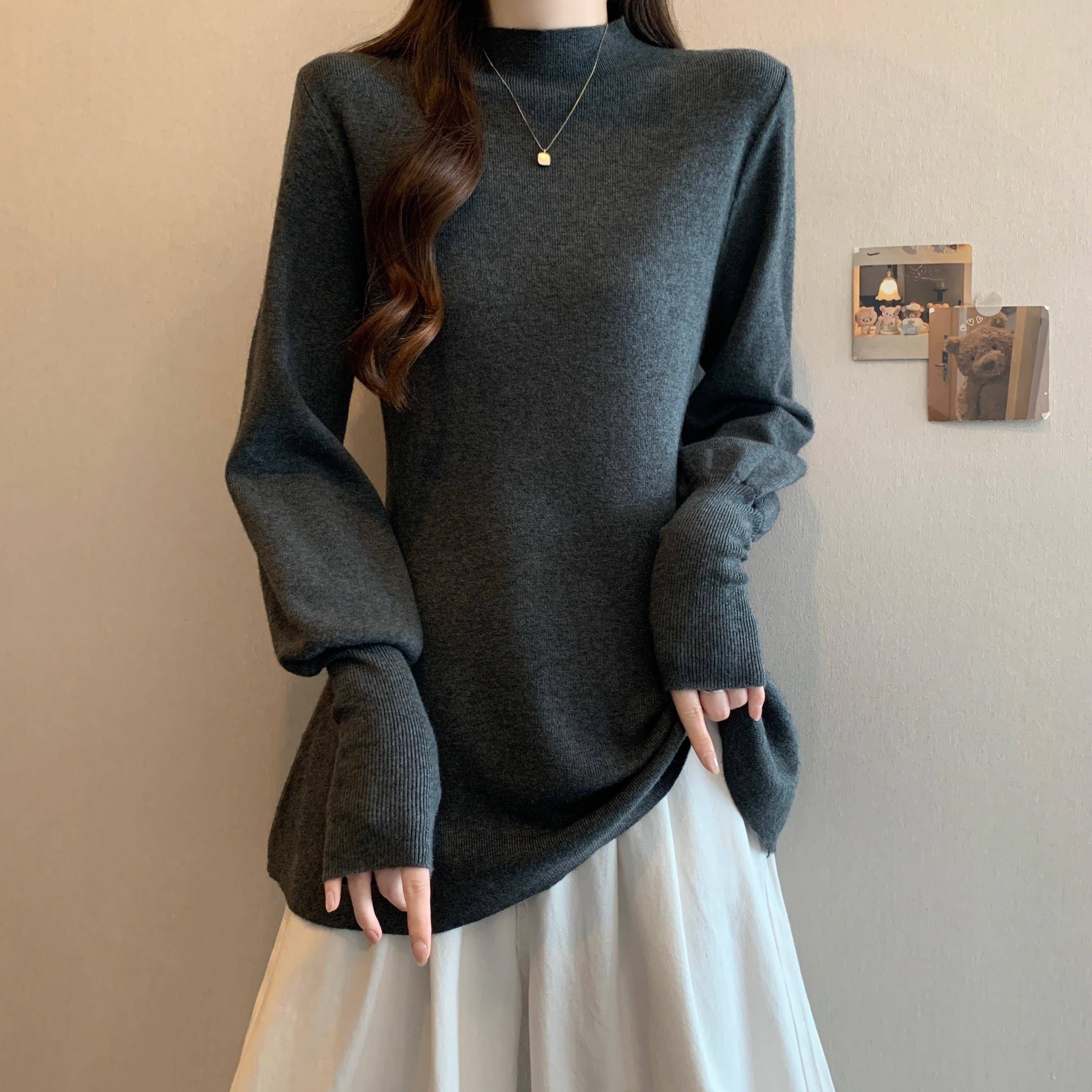 秋冬胖设计感遮肉显瘦高领内搭针织打底衫女新款洋气减龄毛1126u