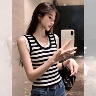 0320r 假两件针织背心高级感穿搭上衣欧货女装 高端好看夏季 新款