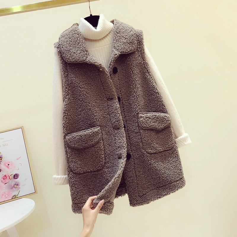 秋冬羊羔绒马甲女2025年新款时尚宽松中长款百搭坎肩外套1103u