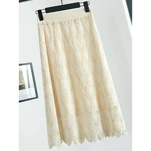 蕾丝半身裙女春夏2026新款 长裙a字裙包臀裙一步裙子显瘦0317r 大码