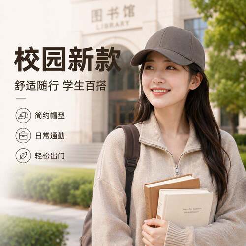 保暖帽子女春秋棒球帽硬顶韩版百搭时尚鸭舌帽男遮阳太阳帽1008e