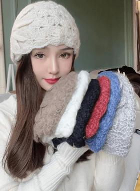 秋钩花针织包头帽子新款贝雷帽士洋派毛线帽百搭0123k