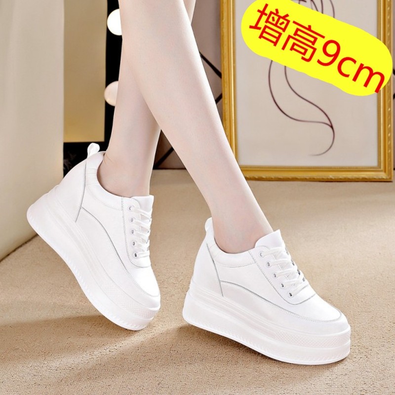 内增高女士旅游球鞋子春秋薄款厚底百搭休闲运动增高低帮跑步专用