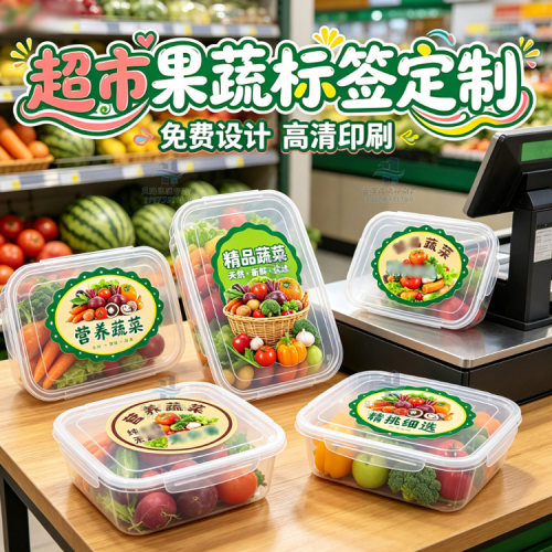 定制超市果蔬标签不干胶西瓜贴纸哈密瓜封口贴香蕉商标蓝莓logo贴