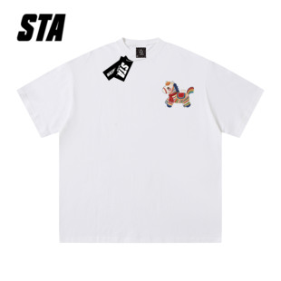 T恤男女士圆领彩色马年元 MEDM宽松学生纯棉短袖 素印花ins FDR STA