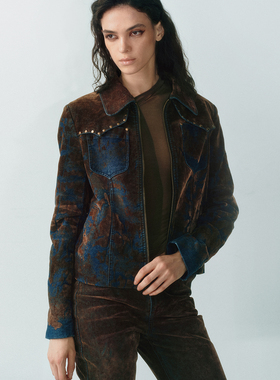 LUCENCY25AW 提花植绒牛仔外套水洗做旧解锁秋冬复古风