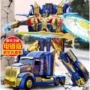 Transformers 5 robot Optimus Prime Gold Edition lớn với mô hình quà tặng ô tô mô hình! ! - Gundam / Mech Model / Robot / Transformers phụ kiện gundam