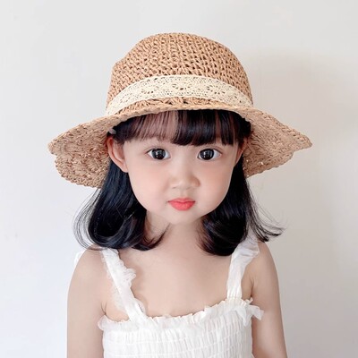夏女孩折叠帽女宝防晒渔夫帽宝宝