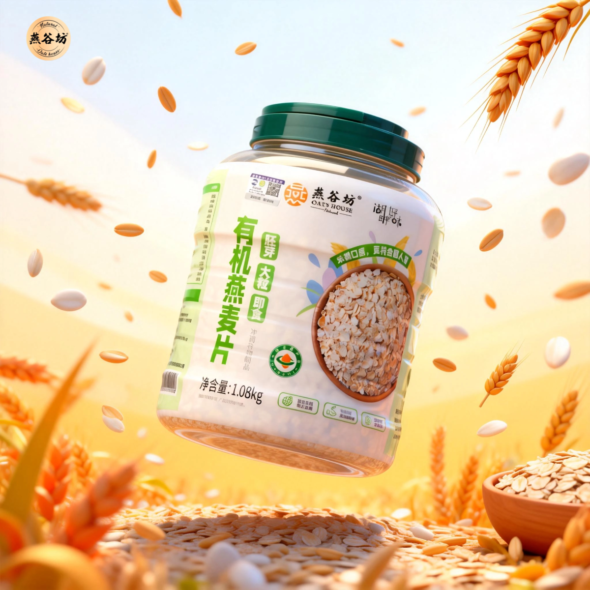 有机燕麦片免煮早餐1080g桶装健康营养早餐冲泡代餐【高蛋白质】,咖啡/麦片/冲饮,营养复合麦片,淘宝优惠券,粉丝福利购,淘宝优惠卷
