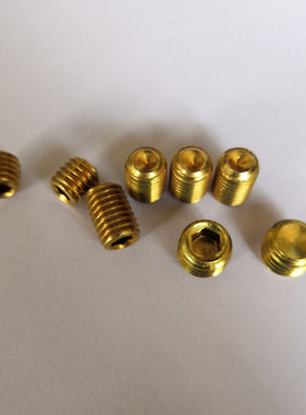 DIN916黄铜机米螺丝rosh环保铜无头内六角紧定顶丝M2M2.5M3M4现货