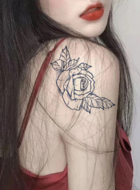 草本纹身贴果汁半永久胸前纹身贴男女不反光ing防水持久贴纸仿真