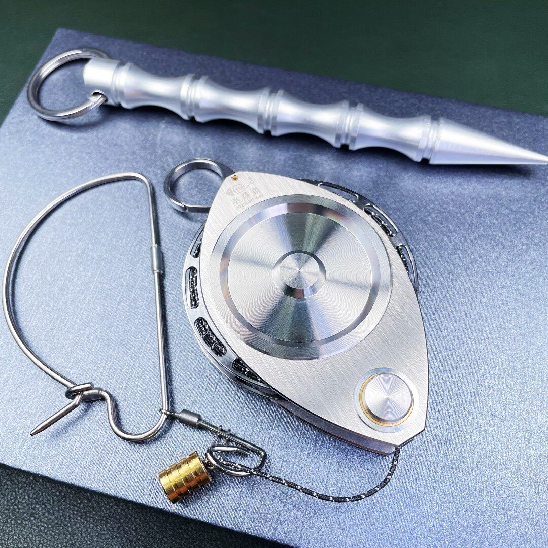 水晶鱼自动收线活鱼扣锁鱼扣套装路亚鱼扣不锈钢鱼扣省力提鱼地插