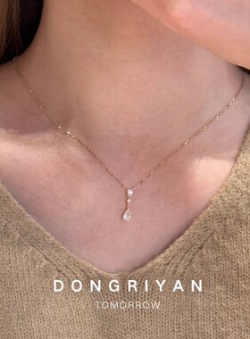 【星辰闪烁】水滴闪钻项链简约清冷感细闪锁骨链送礼物女