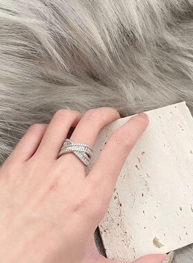 FRIDAY JEWELRY轻奢时尚个性小众复古锆石可调节开口食指自律戒指