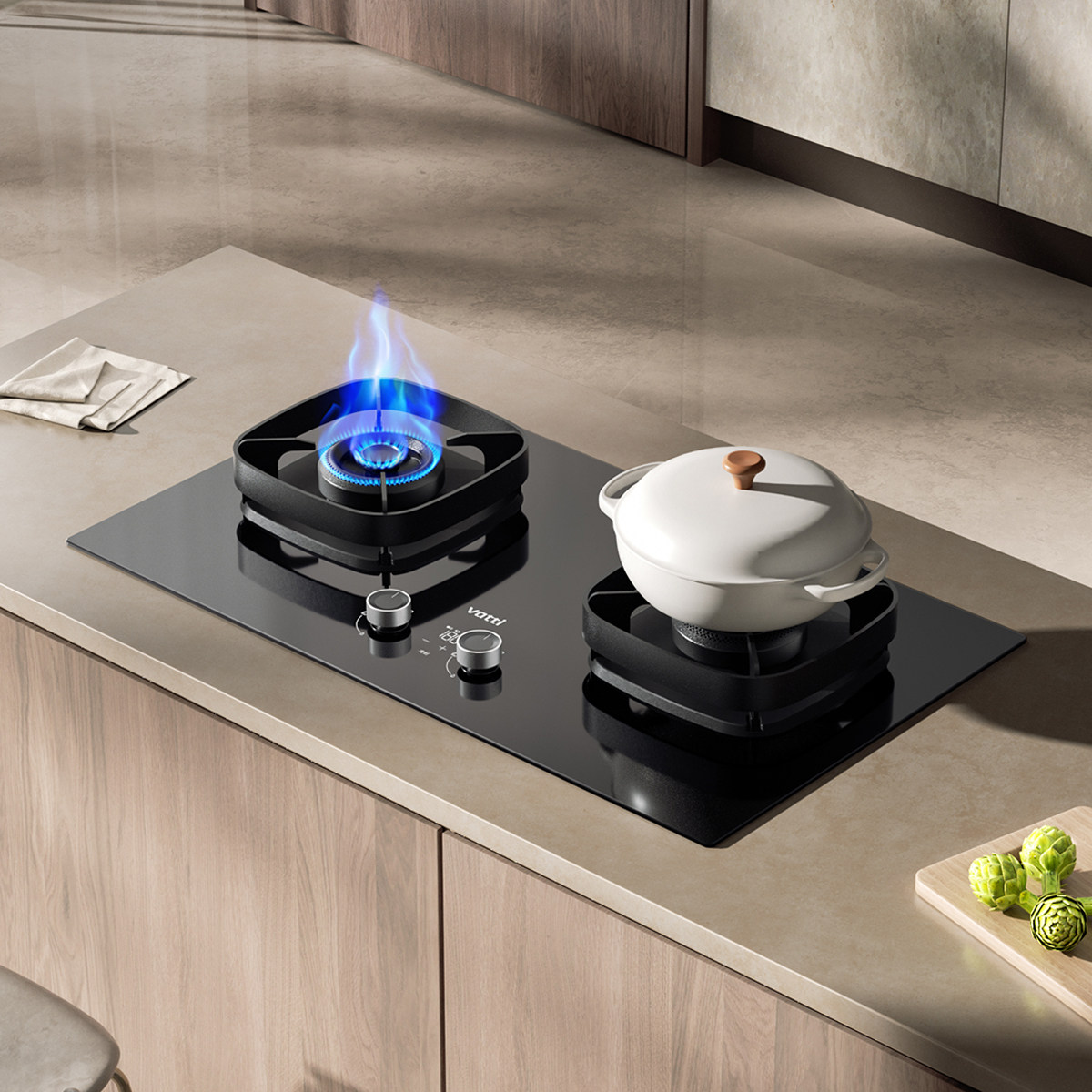 Vatti/华帝 i10306D猛火定时燃气灶双灶台家用燃气炉灶具天然气