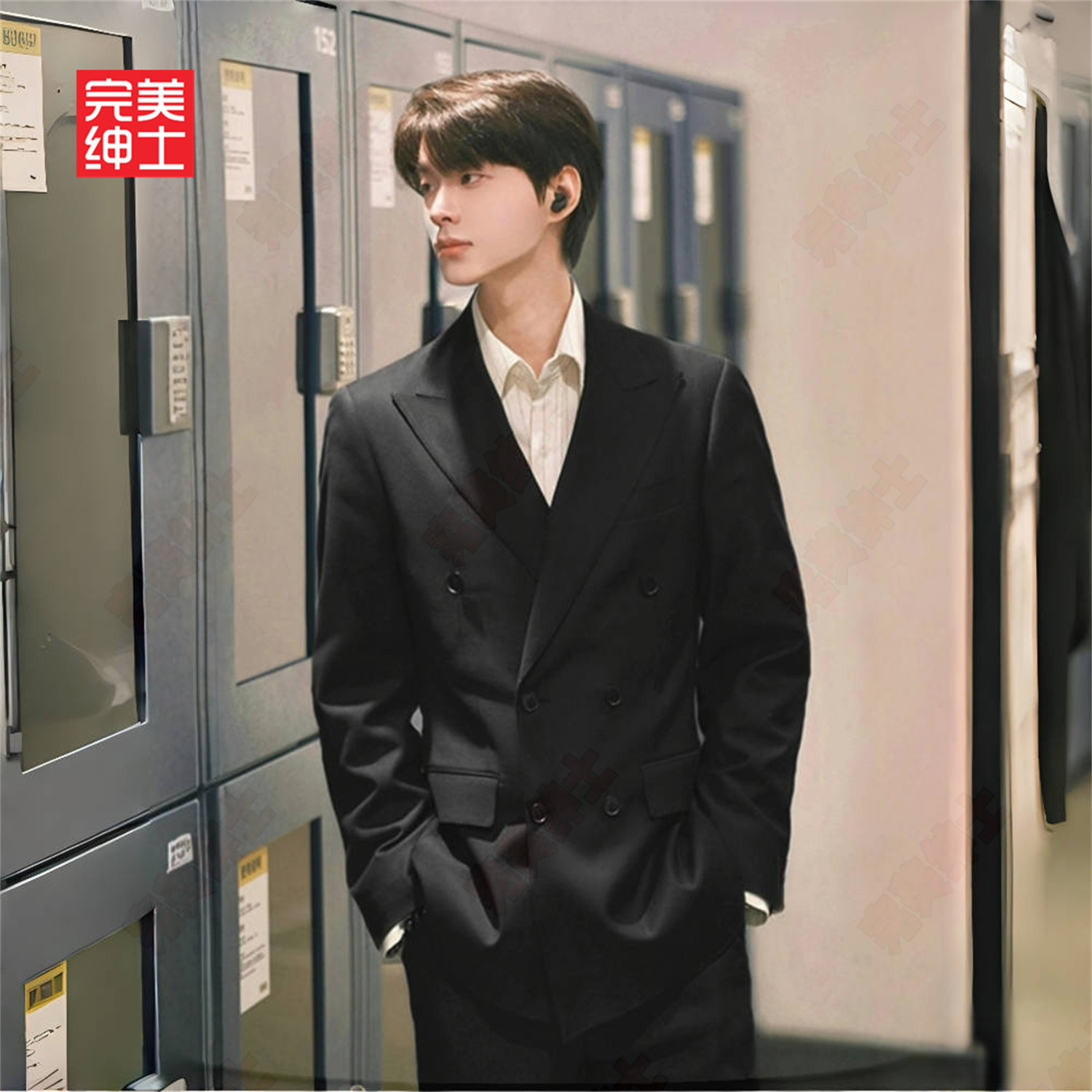 双排扣戗驳领西装男款高级感胖子穿大码结婚礼服男士西服套装高档