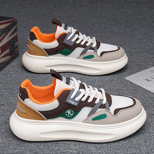 2024男鞋夏季透气初中生青少年网面防臭网鞋运动休闲小白老爹潮鞋