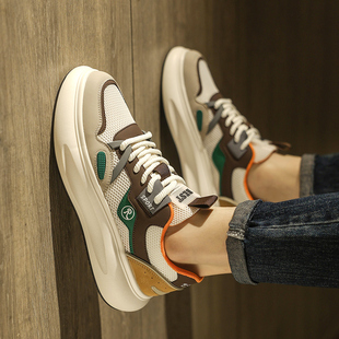 2024男鞋夏季透气初中生青少年网面防臭网鞋运动休闲小白老爹潮鞋