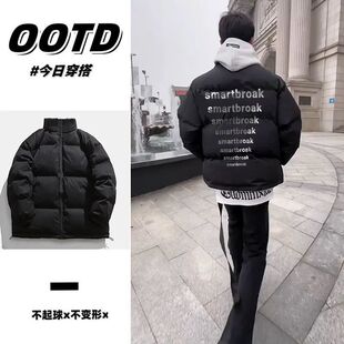 潮牌复古ins印花冬季男女款棉服外套加厚棉衣防寒保暖面包服棉袄
