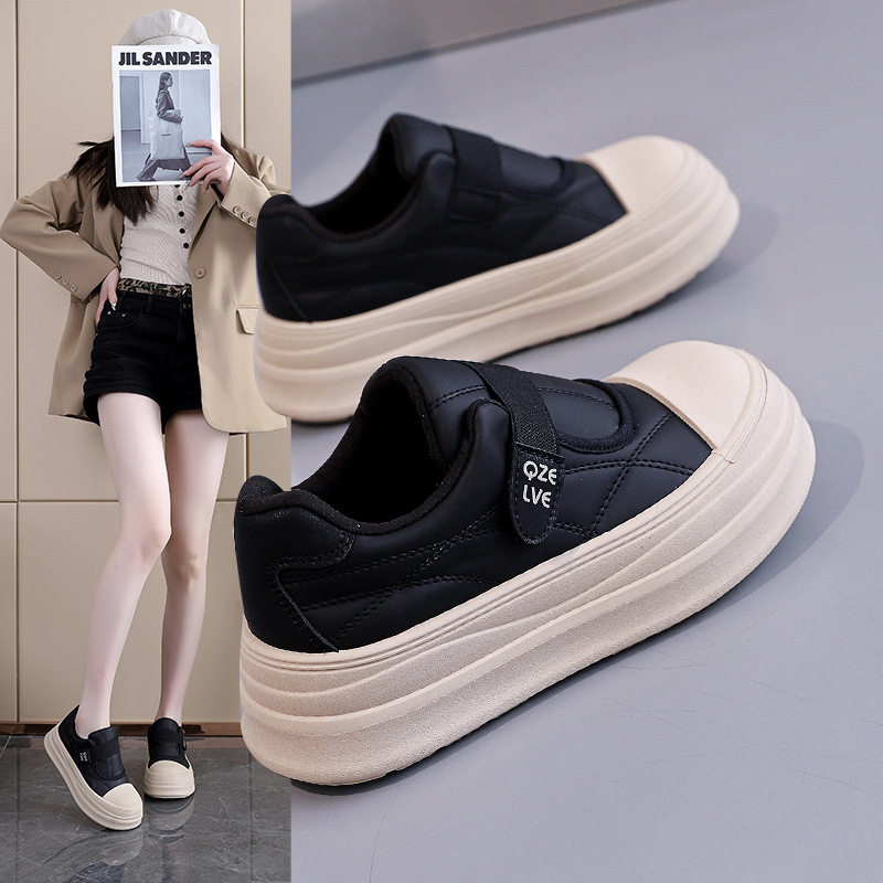 爆款魔术贴浅口休闲鞋女2026春季轻便软底防滑运动鞋板鞋T2685-1