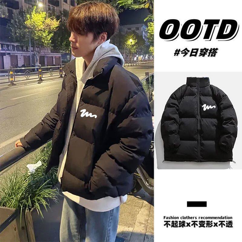 美式国潮基础简约印花棉服外套2025新款情侣加厚保暖男女棉衣棉袄