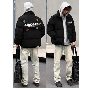 冬季棉服ins风潮牌印花面包服新款宽松学生加厚棉袄潮流男女棉衣