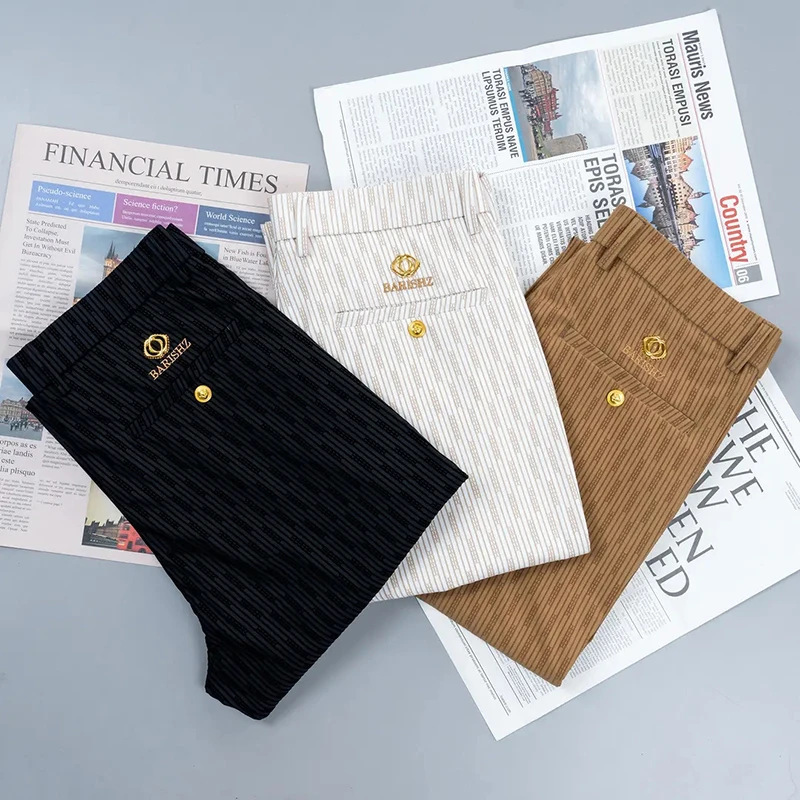 【高品质男装】春夏季男士休闲裤中腰冰爽潮款潮男透气品质时尚