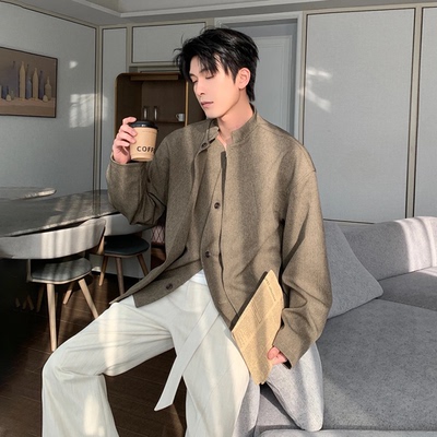 一轩宣轩HLDS【余晖映梨】春秋季新中式立领男微宽松夹克外套8808