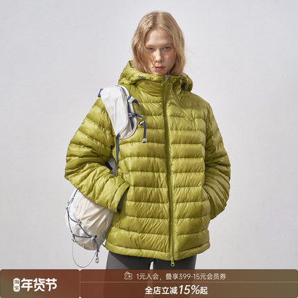 DIDDIMODA 薄款连帽90白鸭绒亮色排骨羽绒服女冬季新款