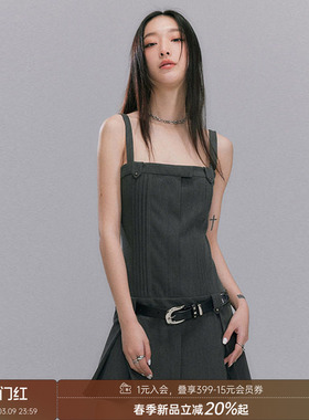 DIDDIMODA 压花凹凸印吊带裙外搭学院风辣妹短裙/背心裙/连衣裙