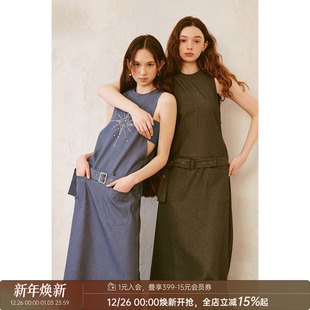 MODA连衣裙定制撒银亮闪面料修身 DIDDI 挂脖长裙 清仓特惠